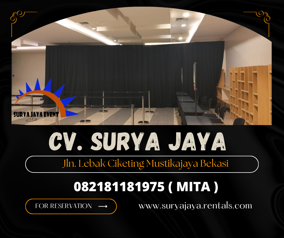 Rental tirai hitam Lotto event mall kokas Jakarta