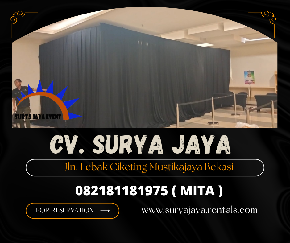 Rental tirai hitam Lotto event mall kokas Jakarta
