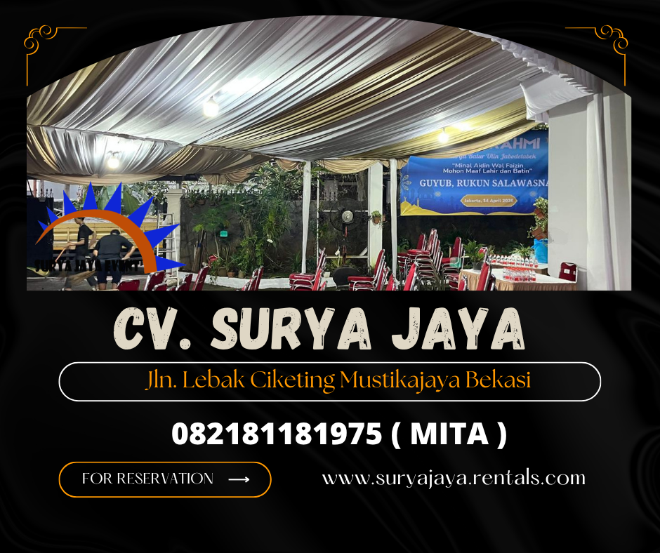 Sewa Tenda Serut Kain Rempel Putih Area Depok