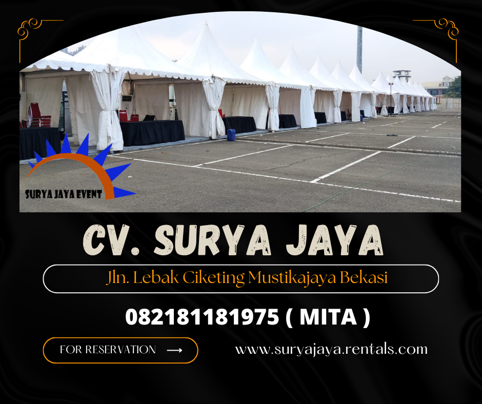 Rental Tenda Sarnafil Kerucut Putih Event BTN Ecopark Depok