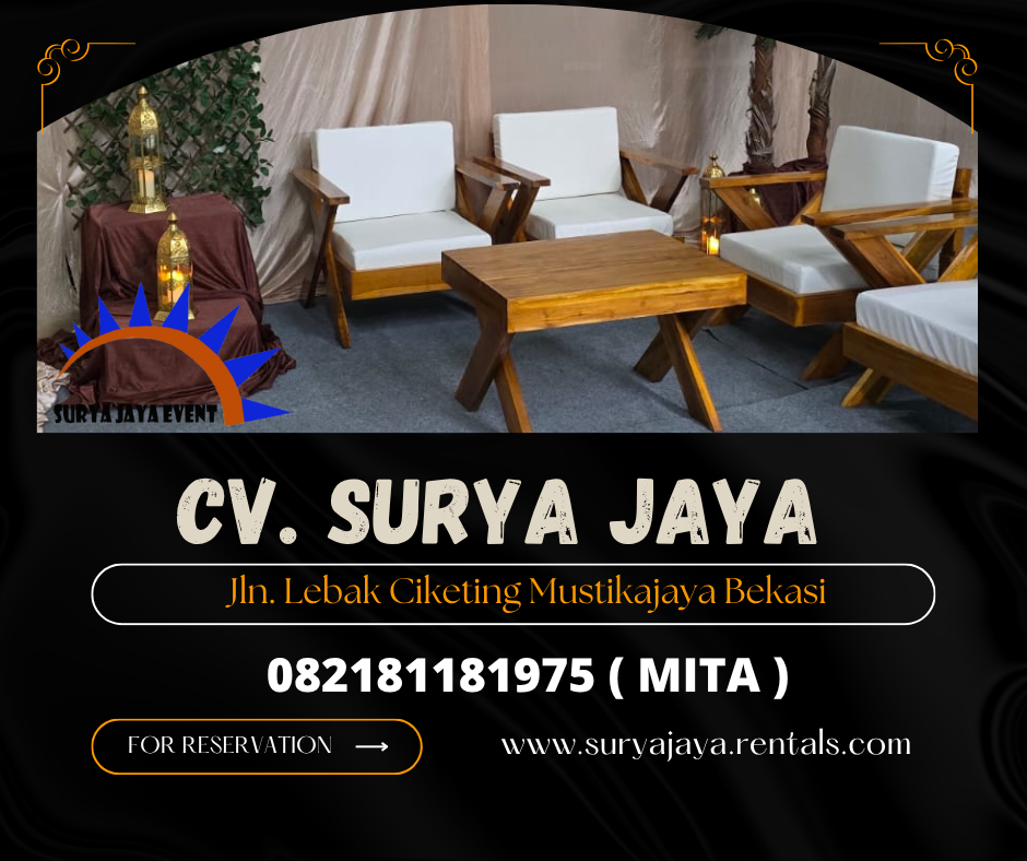 Sewa Sofa Out Door Dan Meja Kaki Silang Jakarta