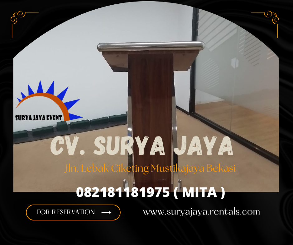 Rental round table,kursi futura,podium cokelat jakarta
