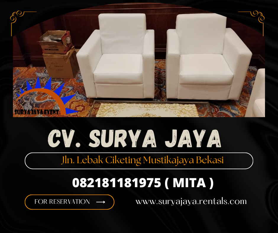 Rental Sofa Putih Single,Double,Meja VIP Kaca Jakarta