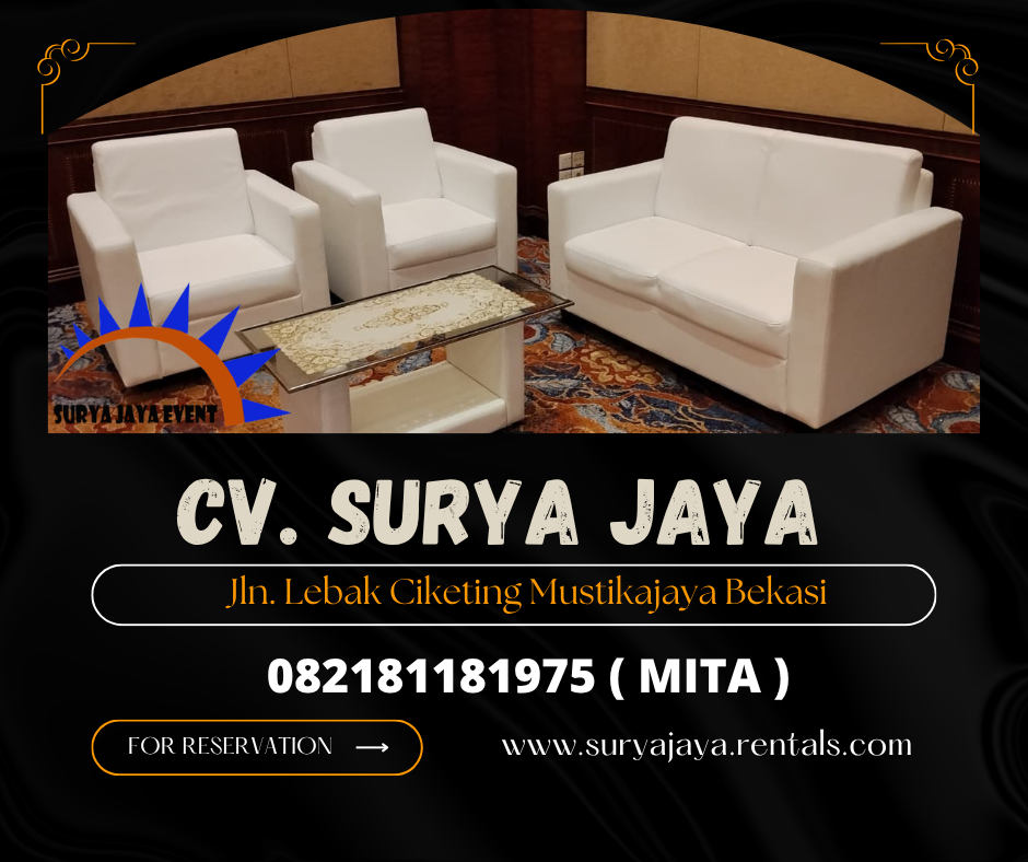 Rental Sofa Putih Single,Double,Meja VIP Kaca Jakarta
