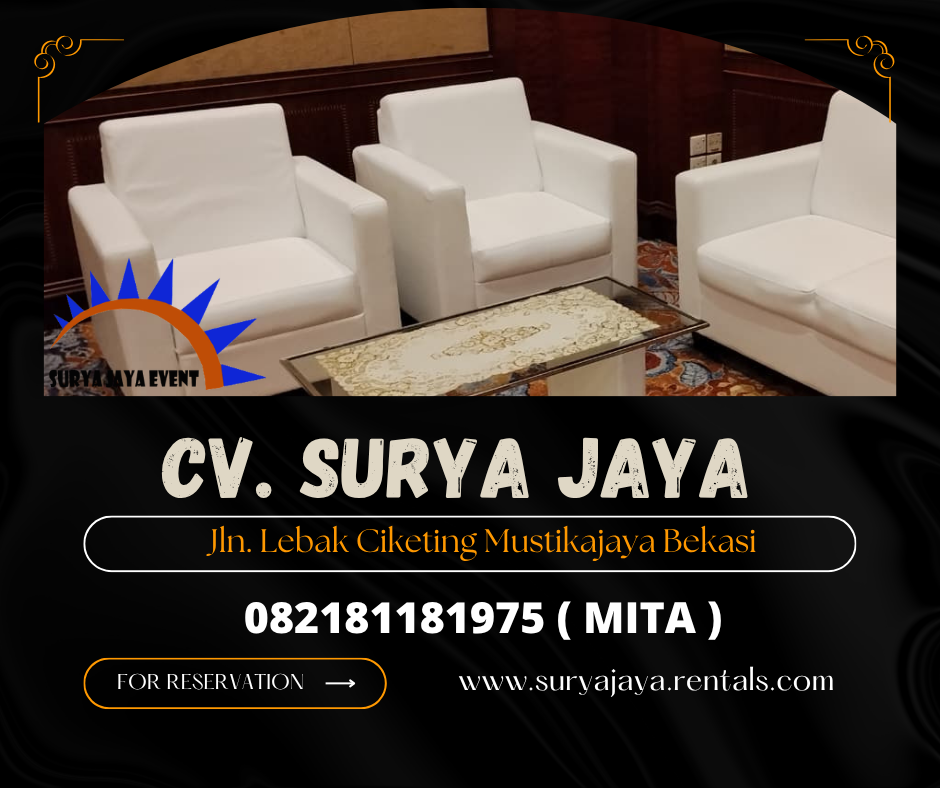 Rental Sofa Putih Single,Double,Meja VIP Kaca Jakarta
