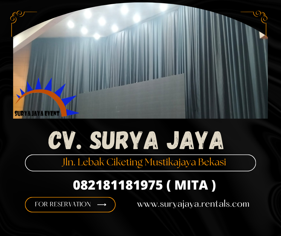 Jasa sewa Tirai Lotto Hitam Tebal Jakarta