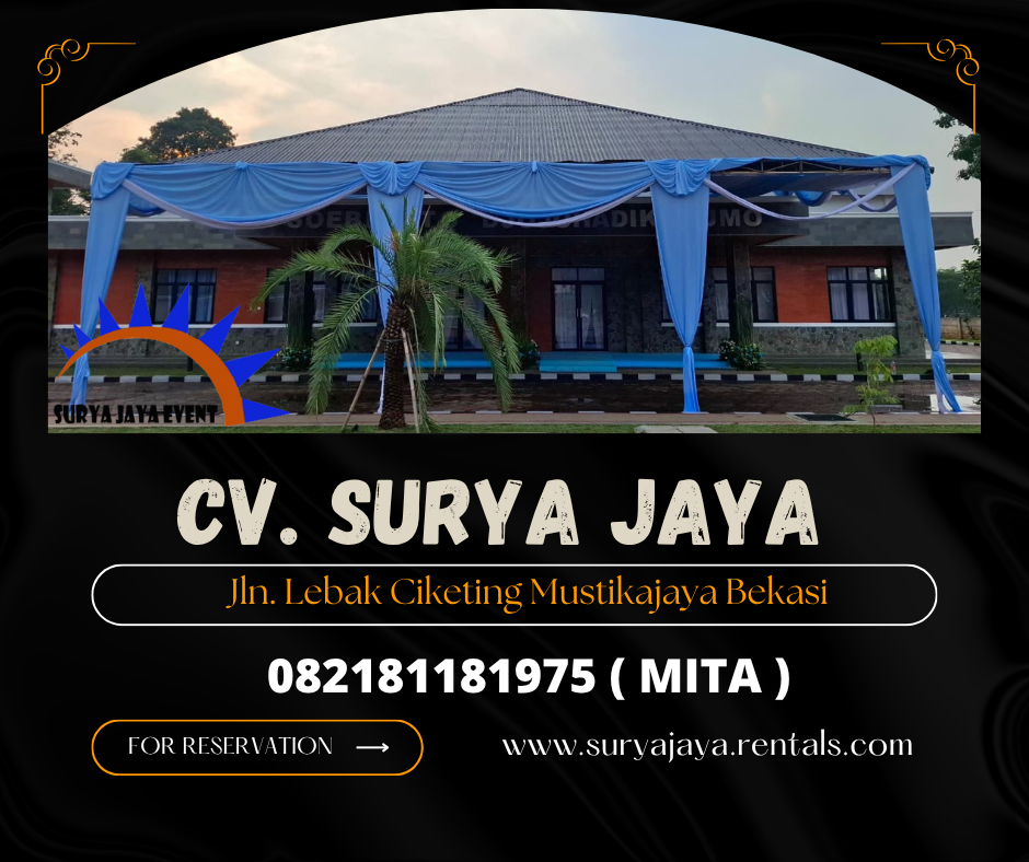 Rental Tenda Serut Putih Biru,Kursi,Meja Jakarta