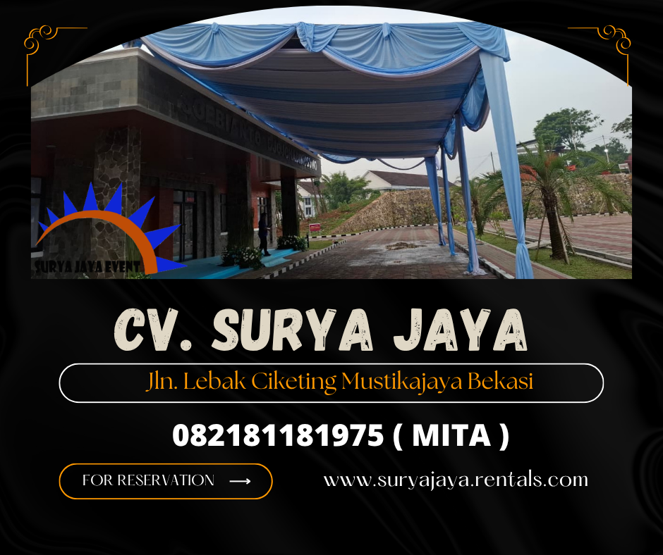 Rental Tenda Serut Putih Biru,Kursi,Meja Jakarta