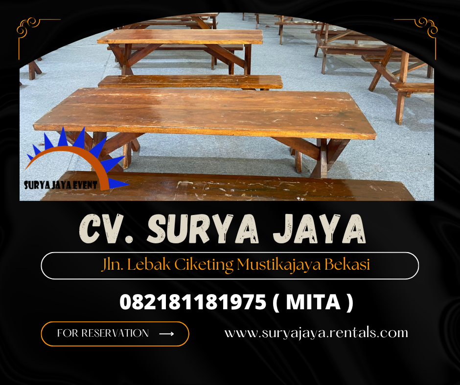 Sewa Meja, Bangku Taman Extra Event Cibubur Jaktim