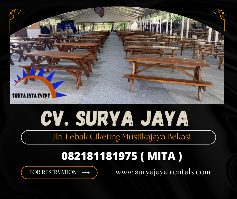 Sewa Meja, Bangku Taman Extra Event Cibubur Jaktim