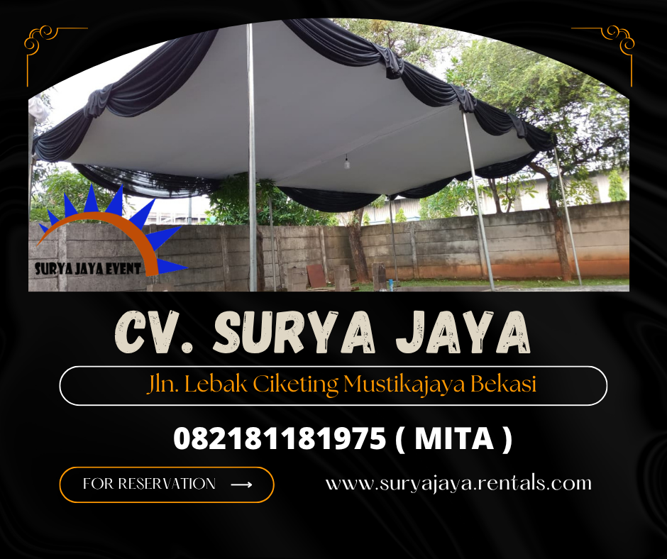 Rental Tenda Plafon Poni Hitam Event Cikarang