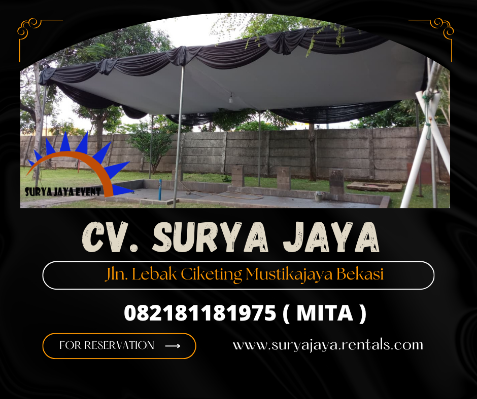 Rental Tenda Plafon Poni Hitam Event Cikarang