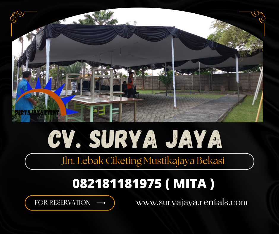 Rental Tenda Plafon Poni Hitam Event Cikarang