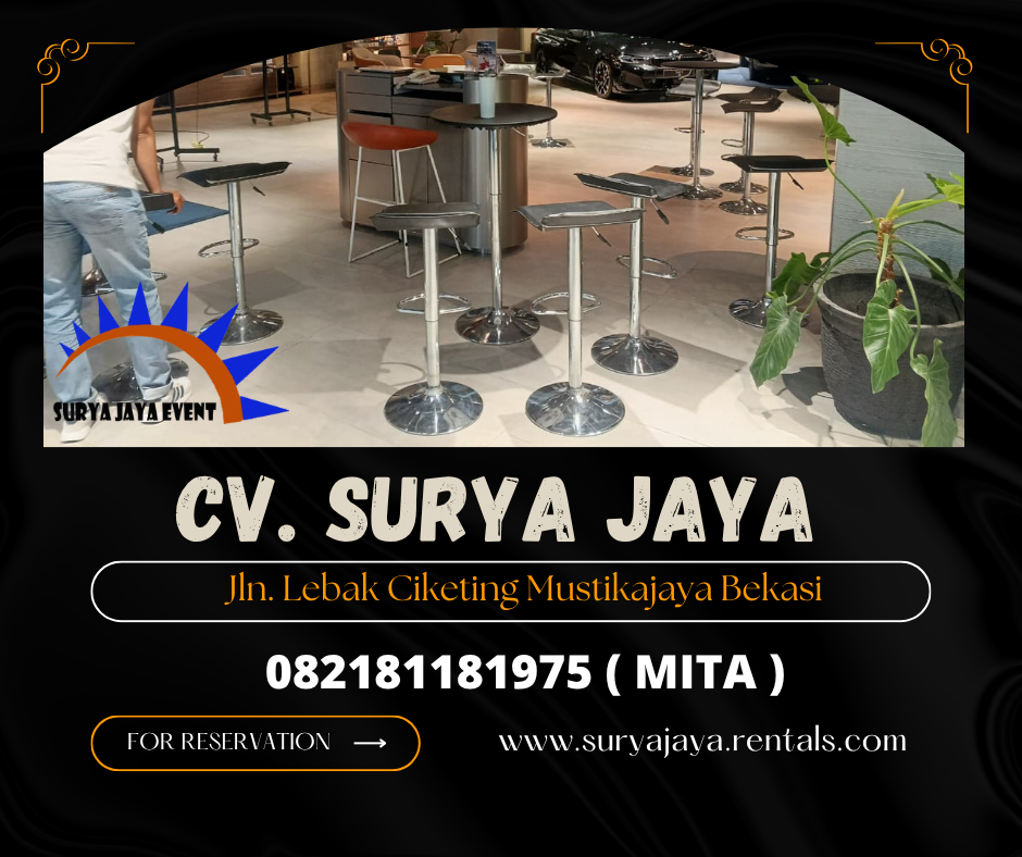 LAYANAN SEWA KURSI DAN MEJA BARSTOOL WILAYAH BEKASI