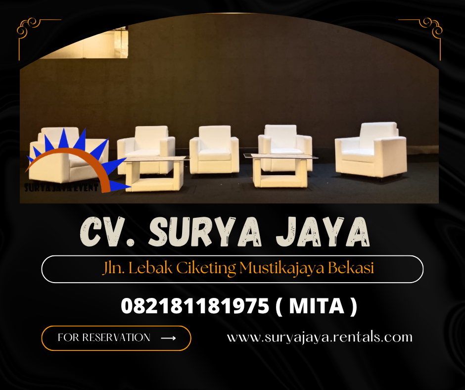 Sewa Sofa Kotak type Dobel Warna Putih Jakarta