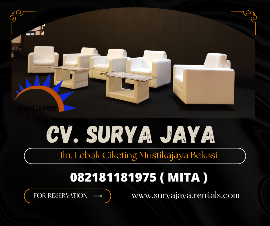 Sewa Sofa Kotak type Dobel Warna Putih Jakarta