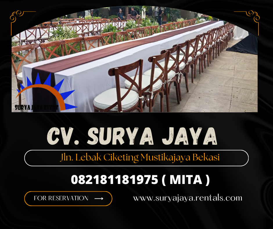 Rental Cross Back Chairs atau Kursi Silang Kayu Area Jakarta