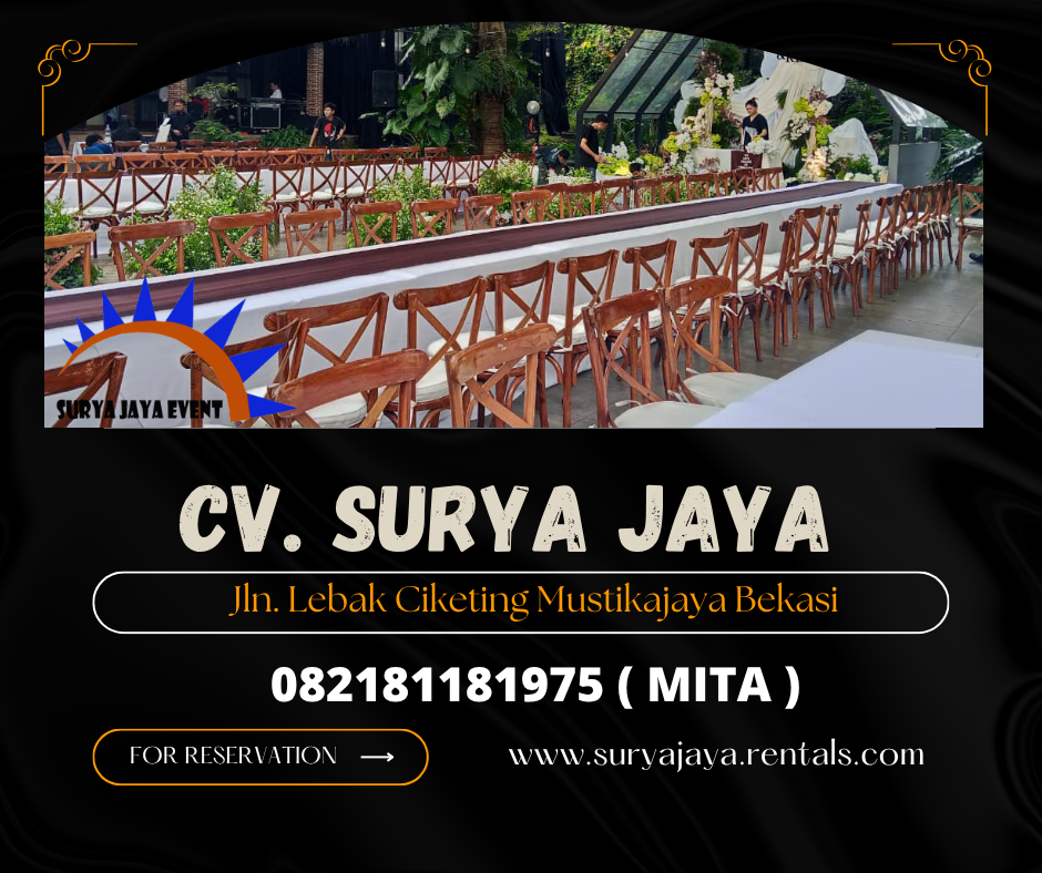 Rental Cross Back Chairs atau Kursi Silang Kayu Area Jakarta
