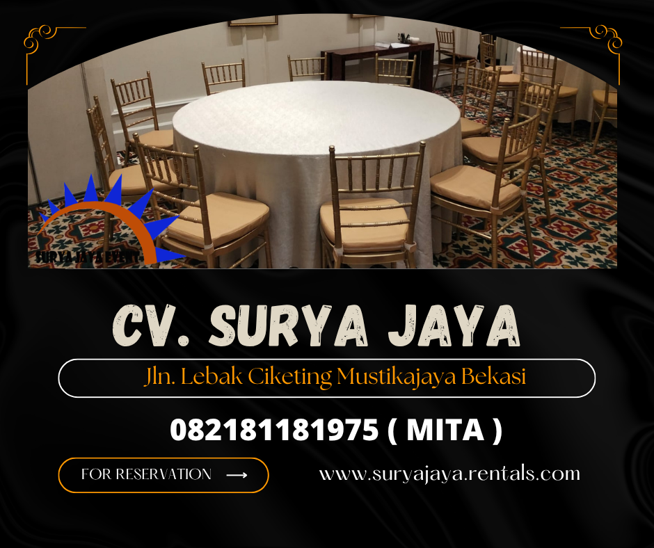 Jasa Sewa Meja Bulat,Kursi Tiffany VIP Kayu Jakarta