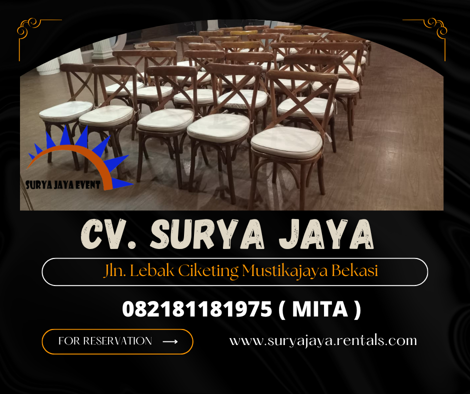 RENTAL KURSI CROSSBACK KAYU COKELAT JAKARTA