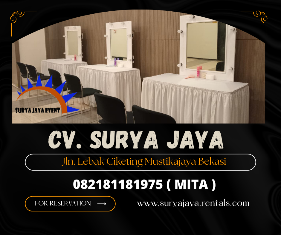 Sewa Meja Kaca Rias Putih Event Kasablangka Hall