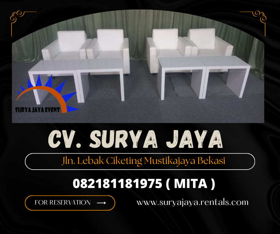 Sewa Sofa Dan Meja HPL Putih Jakarta