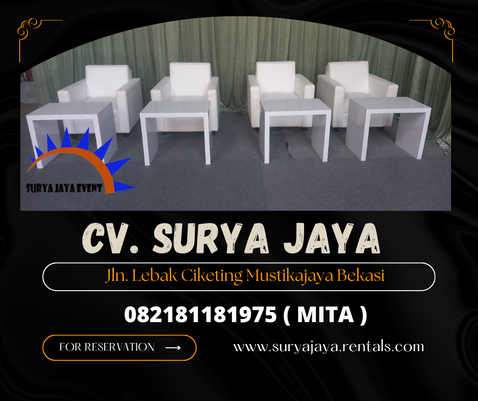 Sewa Sofa Dan Meja HPL Putih Jakarta
