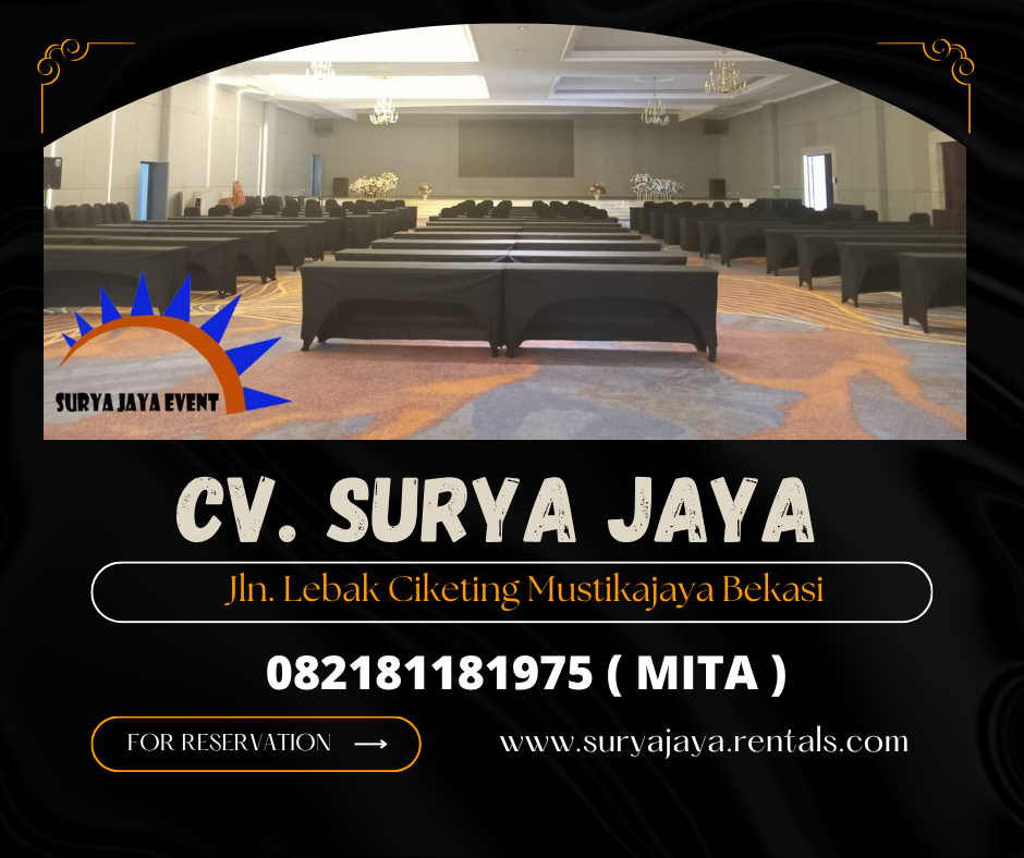 Sewa Meja IBM Cover Stretch Hitam Hotel Aston Cimone