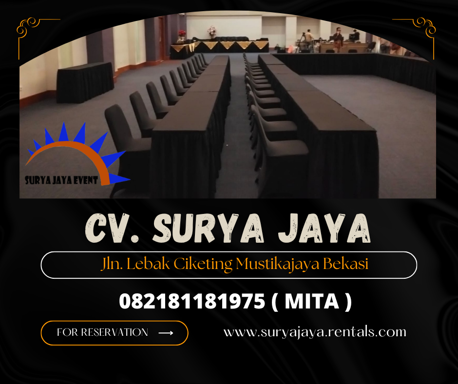 Rental Meja Kotak,Kursi Event Cover Hitam Karawang