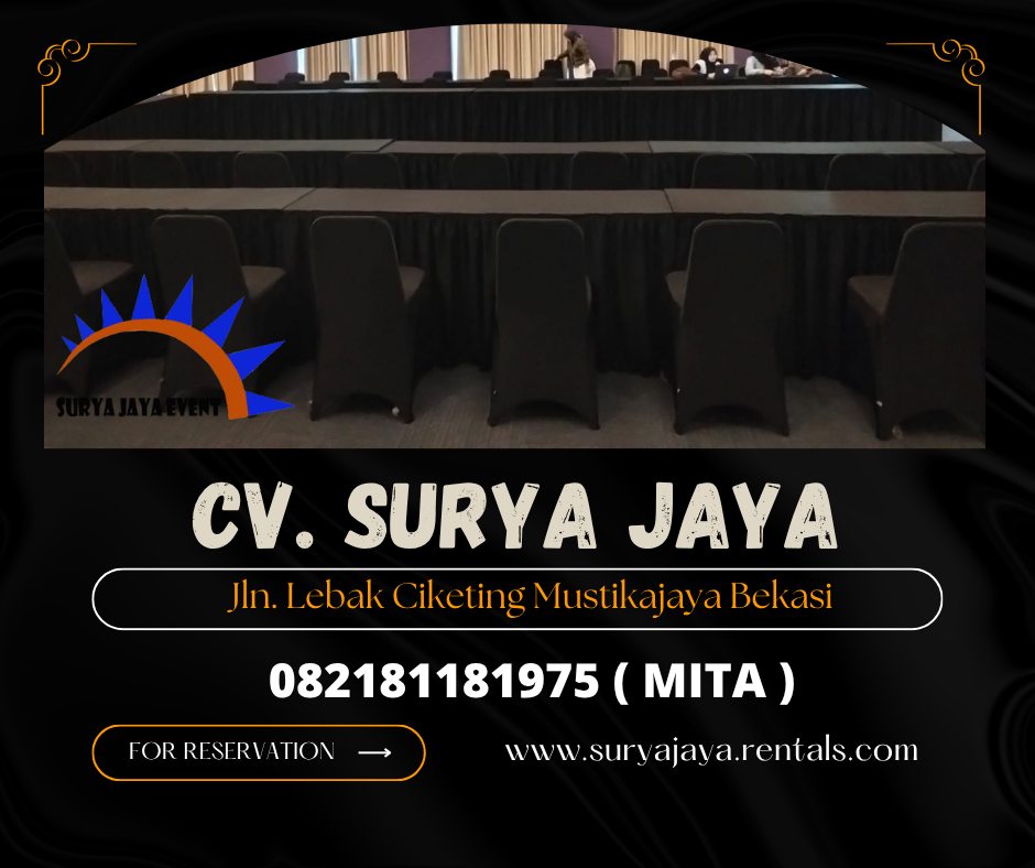 Rental Meja Kotak,Kursi Event Cover Hitam Karawang