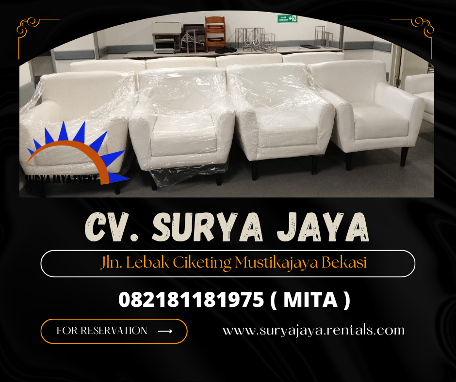 Rental Sofa Scandinavian Putih Single Karawang