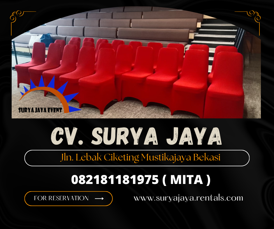 Sewa Kursi Susun Sarung Kursi Ketat Merah Jakarta