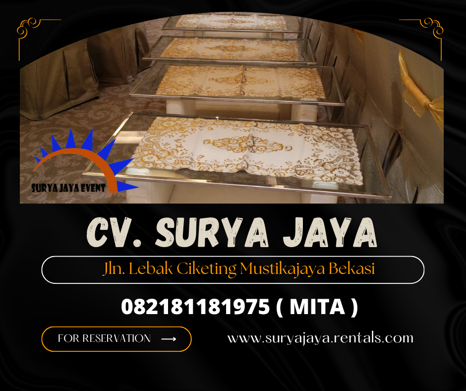 Sewa Meja Kaca VIP Putih Hotel Gran Mahakam (082181181975)