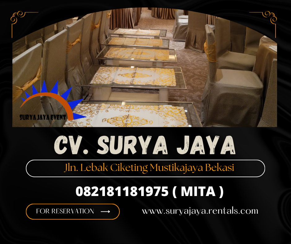 Sewa Meja Kaca VIP Putih Hotel Gran Mahakam (082181181975)