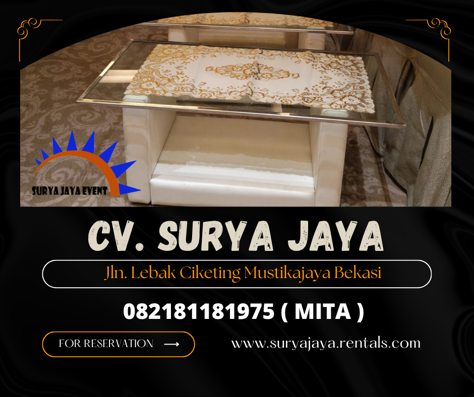 Sewa Meja Kaca VIP Putih Hotel Gran Mahakam (082181181975)