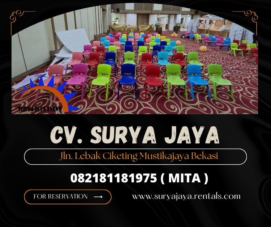 Sewa Kursi Anak Warna-Warni bahan Plastik Jaktim (082181181975)