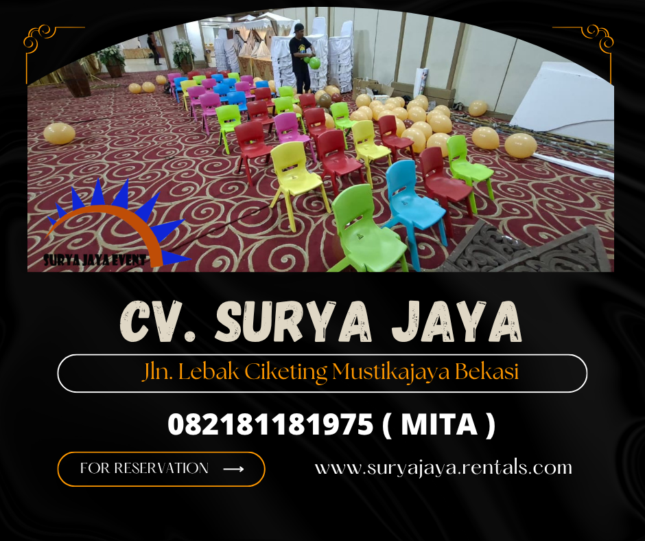 Sewa Kursi Anak Warna-Warni bahan Plastik Jaktim (082181181975)