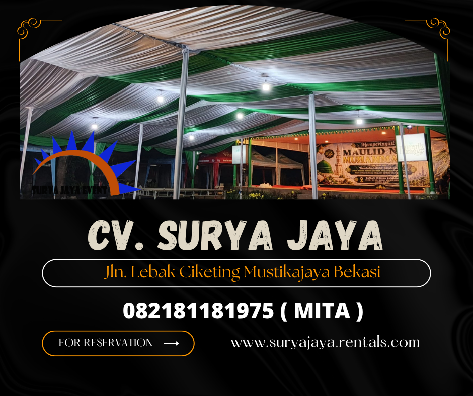 Sewa Tenda Dekora Kain Seriut Hijau Putih Jakarta