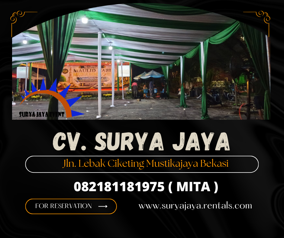 Sewa Tenda Dekora Kain Seriut Hijau Putih Jakarta