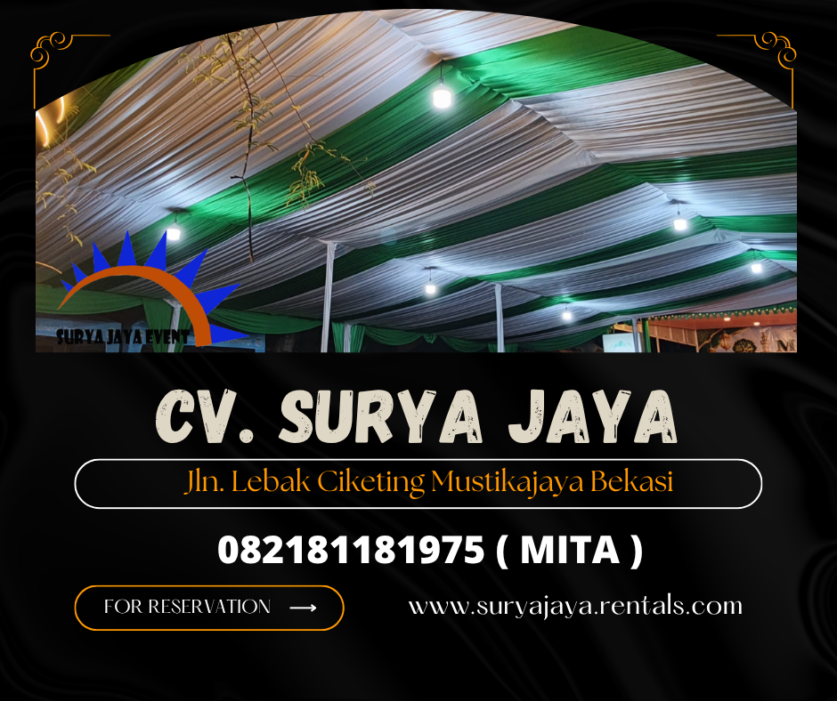 Sewa Tenda Dekora Kain Seriut Hijau Putih Jakarta