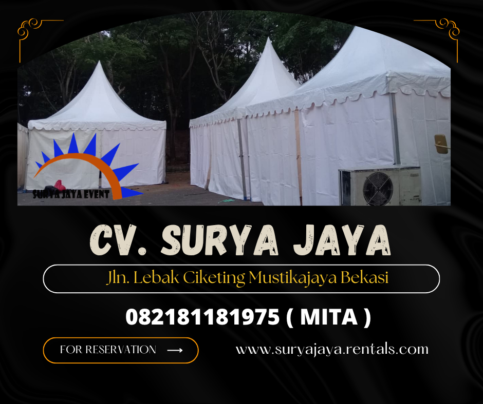 MENYEWAKAN TENDA SARNAFIL KERUCUT PUTIH DI JAKARTA