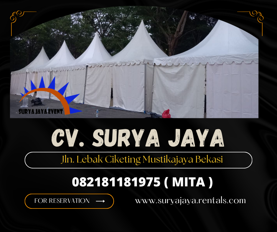MENYEWAKAN TENDA SARNAFIL KERUCUT PUTIH DI JAKARTA
