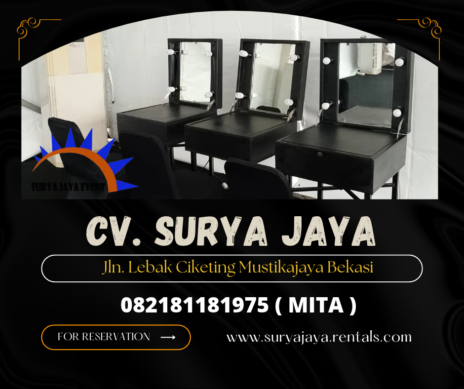 Sewa Meja Rias Portable Hitam Area Jakarta (082181181975)