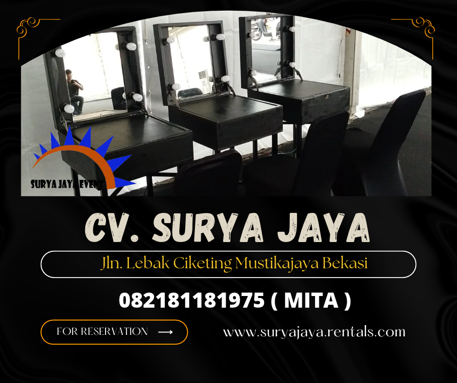 Sewa Meja Rias Portable Hitam Area Jakarta (082181181975)