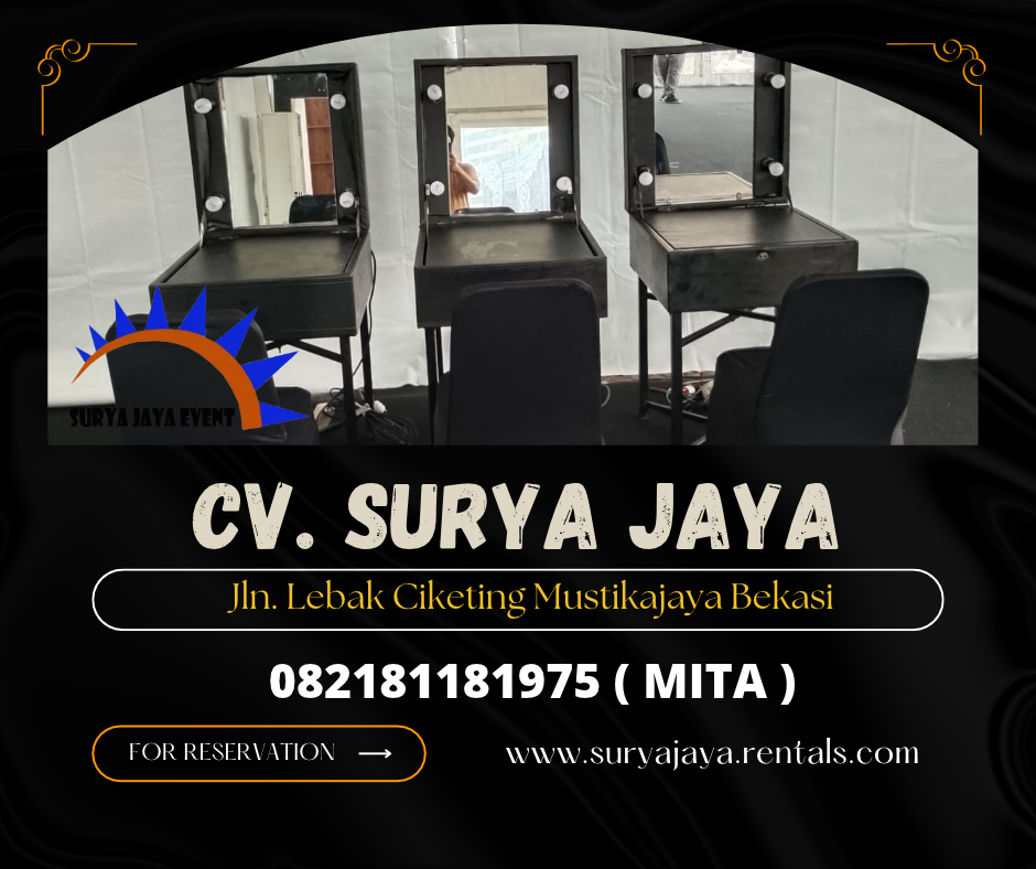 Sewa Meja Rias Portable Hitam Area Jakarta (082181181975)